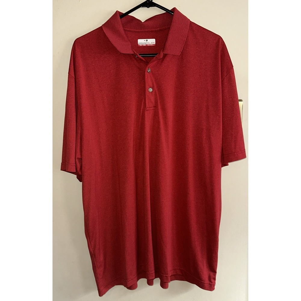 Grand Slam Polo Shirt XXL 2XL Red Short‎ Sleeve Golf Golfer